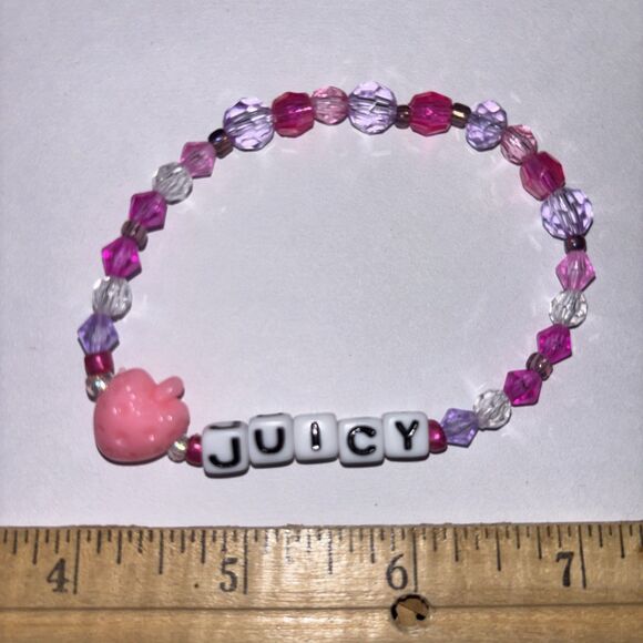 Multicolor “Juicy” Bracelet Adult Humor Beaded Handmade Naughty Accessories - Picture 2 of 3